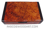 Handmadedecorative  small wood box - Small keepsake box made of amboyna burl with bois de rose ends