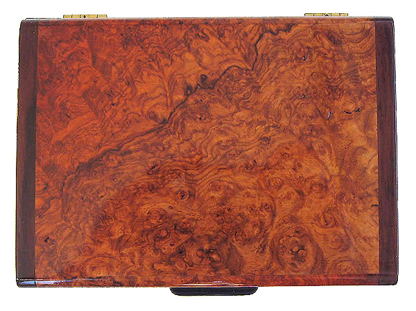Amboyna burl box top - Handmade wood small box - Decorative wood keepsake box