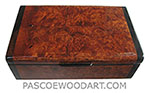 Handmade small wood box - Decorative wood small keepsake box made of amboyna burl with bois de rose ends