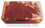 Handmade small wood box - Decorative small keepske box made of red mallee burl with maple burl ends