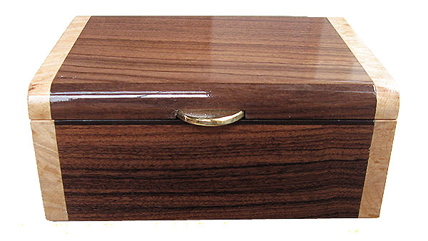 Asian ebony box front - Handmade decorative small wood box, keepsake box