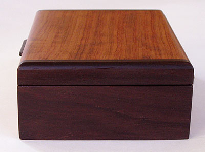 Bois de Rose box end - Handmade wood small box made of bubinga with Bois de Rose ends