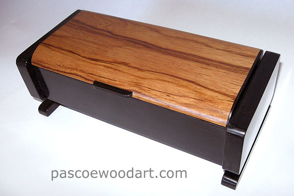 Handmade wood box made from ebony and Honduras rosewood - wood keepsake box