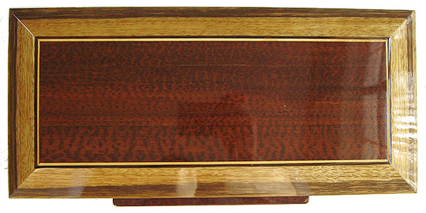 Snakewood center piece framed in black limba bevel box top