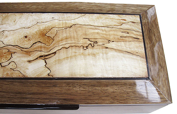 Spalted maple center framed in black limba box top - Handcrafted wood box