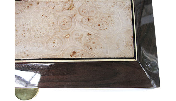 Maple burl framed in Santos rosewood box top