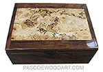 Handmade wood box - Decorative wood men's valet box or keepsake box made of Bolivian rosewood with spalted maple burl top