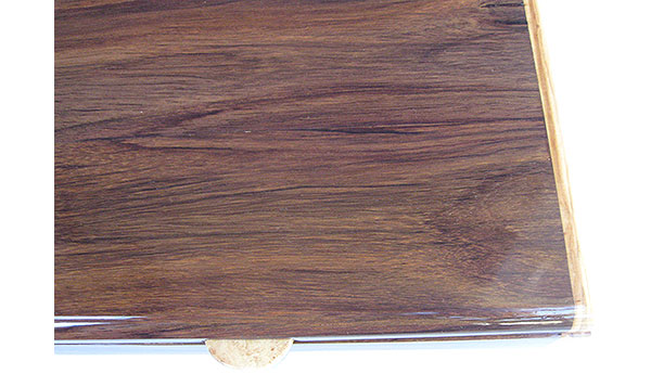 East Indian rosewood box top close up - Handmade wood box