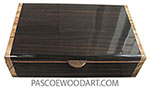 Handmade wood box - Men's valet box made of macassar ebony with Italian olive ends
