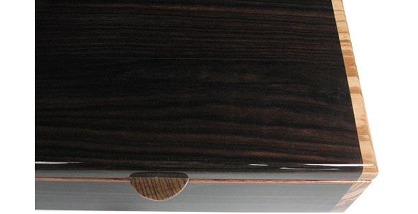 Macassar ebony box top closeup - Handmade wood box