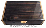 Handmade wood box - Men's valet box made of macassar ebony with  Italian olive ends