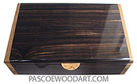 Handcrafted men's valet box made of macassar ebony with Italian olive ends