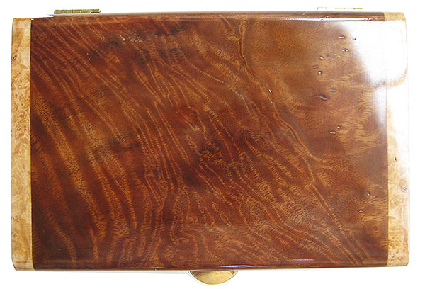 Walnut box top - Handmade decorative wood men's valet or keepsake box