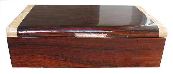 Cocobolo box front - Handmade wood men's valet or keepsake box