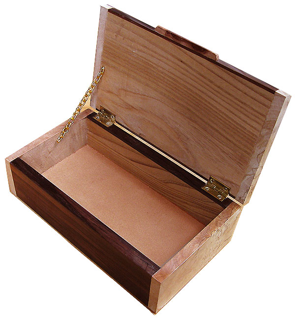 Handmade wood box - open view