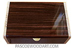 Handmade wood box - Decorative wood men's valet box or keepsake box made of macassar ebony with maple burl ends