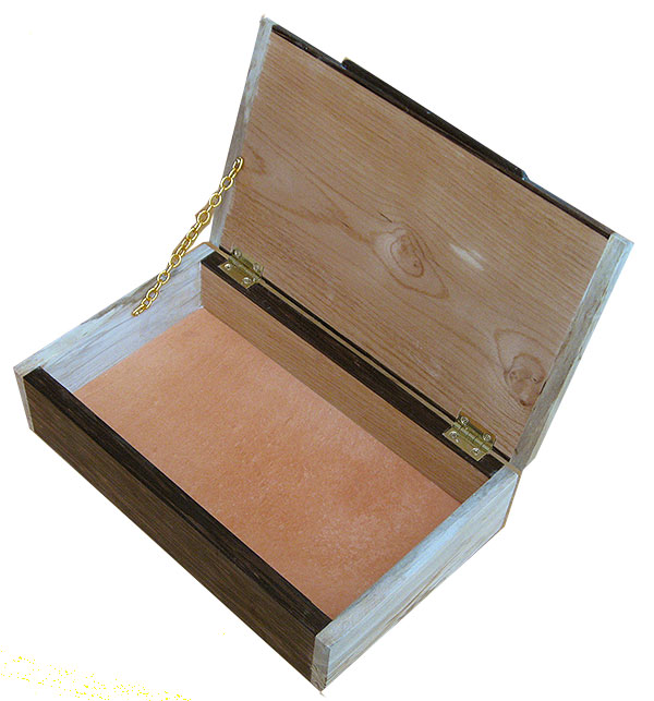 Handmade wood box open vew