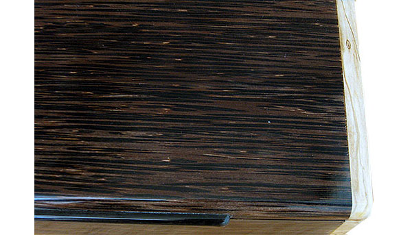 Black palm box top  close up - Handmade wood box