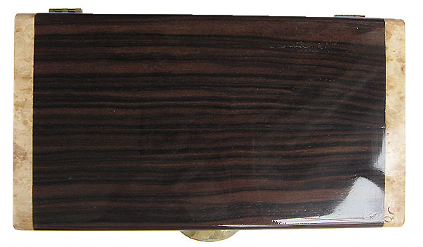 Macassar ebony box top - Handmade wood decorative men's valet box or keepsake box