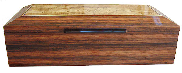 Sabah ebony box front - Handmade wood men's valet box, keepsake box
