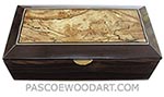Handcrafted wood box - Decorative wood men's valet box, keepsake box made of ziricote with spalted maple burl top