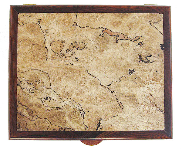 Spalted maple burl box top - Handcrafted wood men's valet box