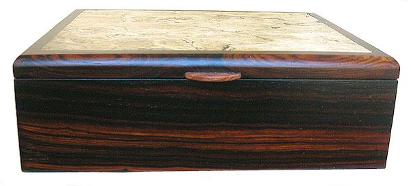 Handcrafted decorative wood box - Cocobolo front view