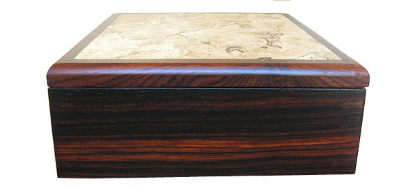 Handcrafted cocobolo wood box - Decorative men's valet box - side view