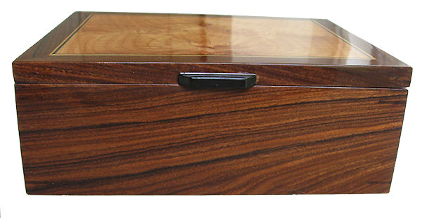 Santos rosewood box front - Handcrafted wood box- Decorative men's valet, keepsake box 