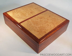 Handmade men's box made from Cocobolo and Maple Burl