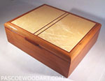 Handmade keepsake box - Pearwood with birds eye maple top