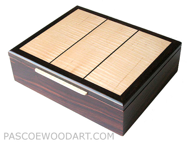 Handmade wood box - Men's valet box made of cocobolo with figured maple top