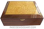Handcrafted large wood box - Decorative wood men's valet box, keepsake box, letter size document box made of Santos rosewood, bird's eye maple