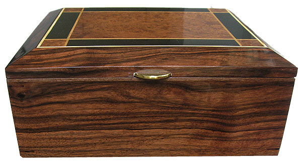 Macassar ebony box front - Handcrafted large men's valet box