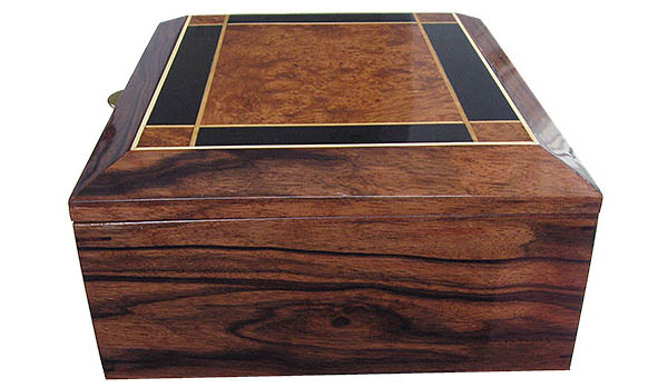 Macassar ebony box end - Handcrafted wood large men's valet box