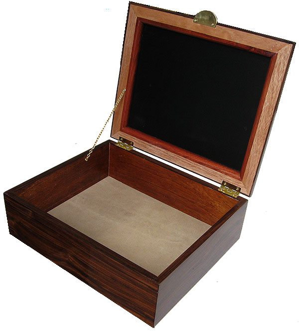 Handmade large wood box - Decorative large men's valet box, keepske box or document cox