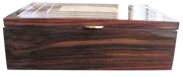 Indian rosewood box front - Handmade large wood men's valet box
