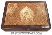 Handmade wood box - Men's valet box or keepsake box made of Honduras rosewood with spalted maple burl top
