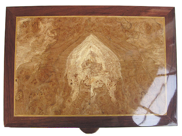 Spalted maple burl box top - Handmade wood men's valet box
