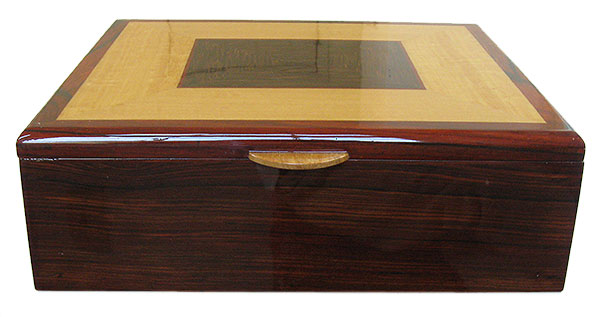 Cocobolo box front - Handmade large men's valet box, document box 