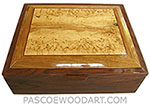 Large handcrafted wood box - Decorative large valet box, keepsake box, document box - Honduras rosewood, masur birch, narra