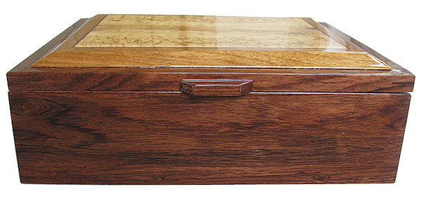 Honduras rosewood box front - Handcrafted large wood box - Decorative wood men's large valet box