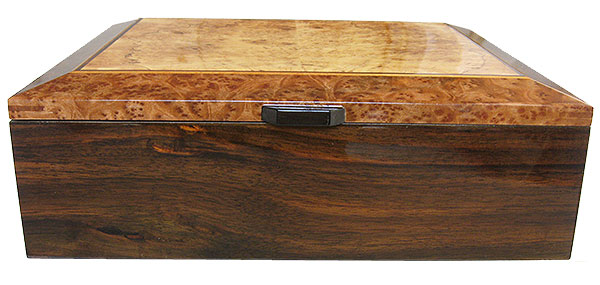 Indian rosewood box front - Handcrafted large wood box - Decorative men's valet box, large keepsake box