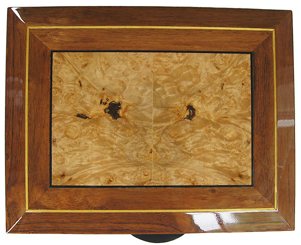 Maple burl indaid box top - Handcrafted large men's valet box, keepsake box