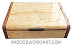 Handmade wood slim box - Decorative wood wallet box made of masur birch with bubinga ends