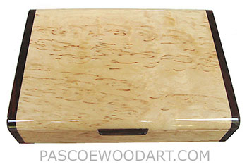 Decorative wood wallet box - Handmade small wood box made of masur birch, cocobolo