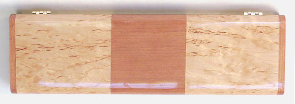 Decorative weekly pill box top view - Handmade Karelian birch burl and cherry wood pill box