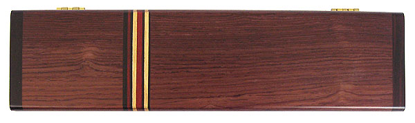 Honduras rosewood pill box top with inlaid stripes of ebony, satinwood, bloodwood - Decorative weekly pill box