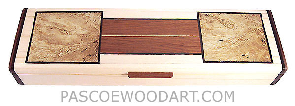 Decorative wood weekly pill organizer - Handmade wood pill box 