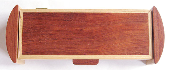Bubinga pill box top view - Decorative handmade wood weekly pill organizer